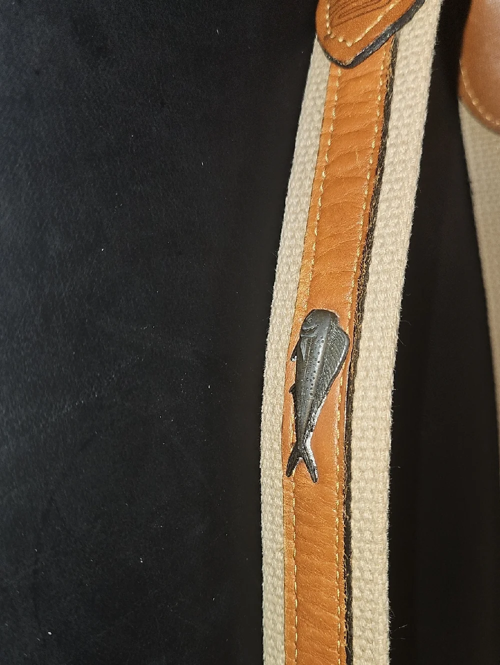 Zep-Pro Classic Tan Leather Trim Belt with Gold Buckle Size 36